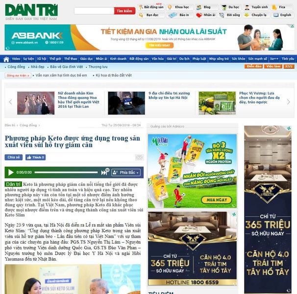 Báo dân trí đưa tin về viên sủi Keto Slim Báo dân trí đưa tin về viên sủi Keto Slim